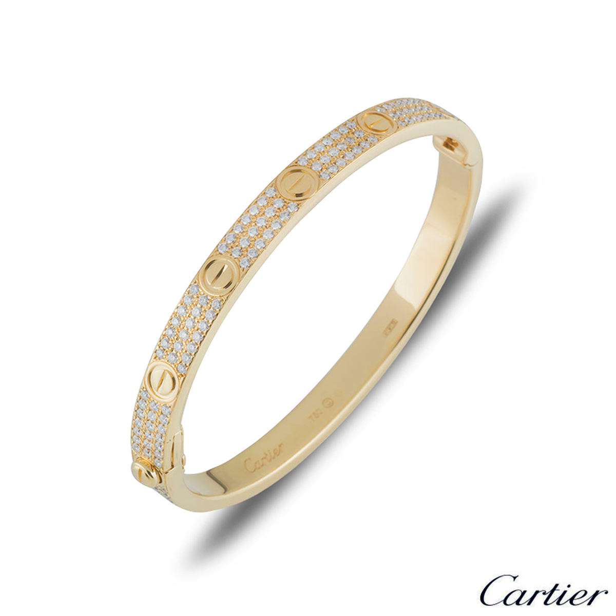 cartier yellow gold diamond love bracelet